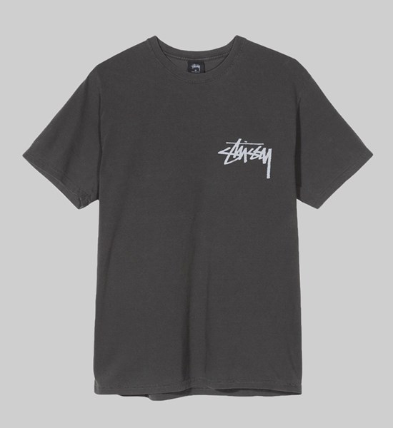 STUSSY STOCK PIGMENT DYED SS T-SHIRT BLACK 